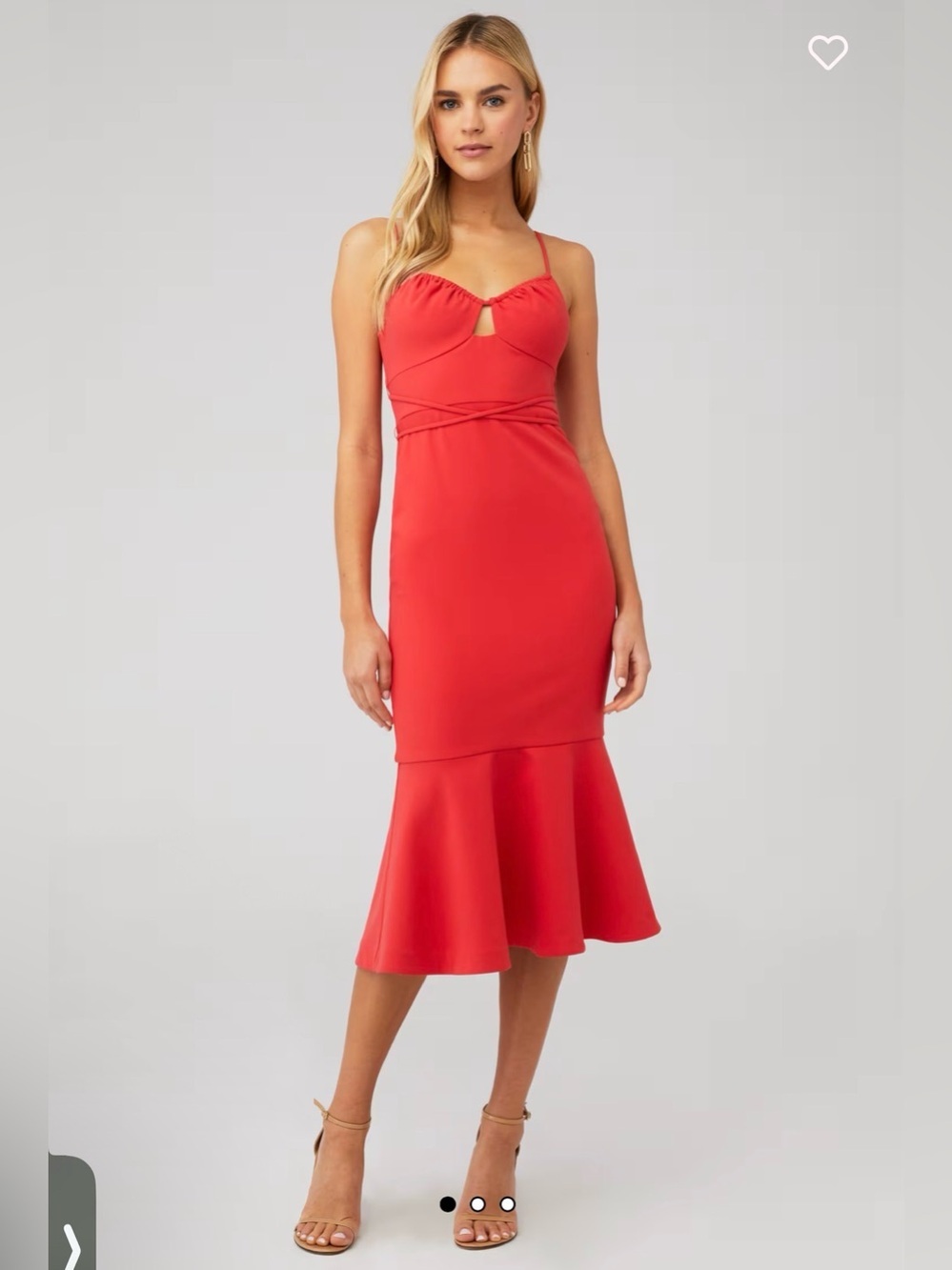 Likely Kiki dress Spaghetti-Strap Midi Dress with Flounce Hem